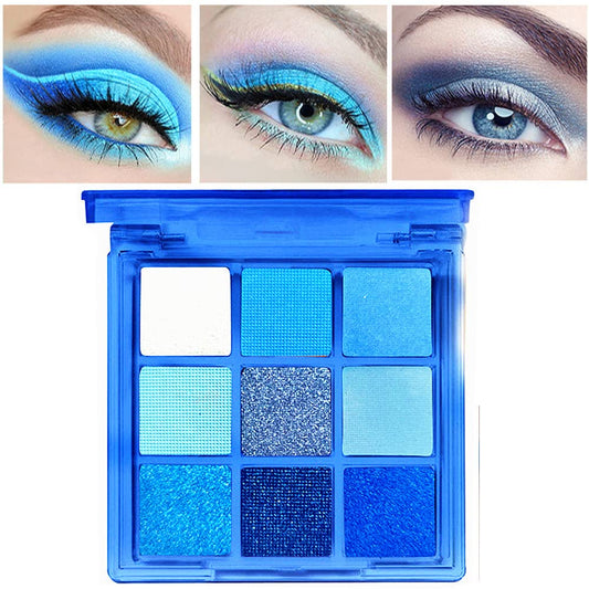 ZDHSOY Blue Eyeshadow Palette, Glitter Eye shadow Makeup,Navy Blue Eyeshadow Shiny Sparkle Shimmer Waterproof Pallete,Royal Blue Glitter Eye Eyeshadow Make Up (Blue)