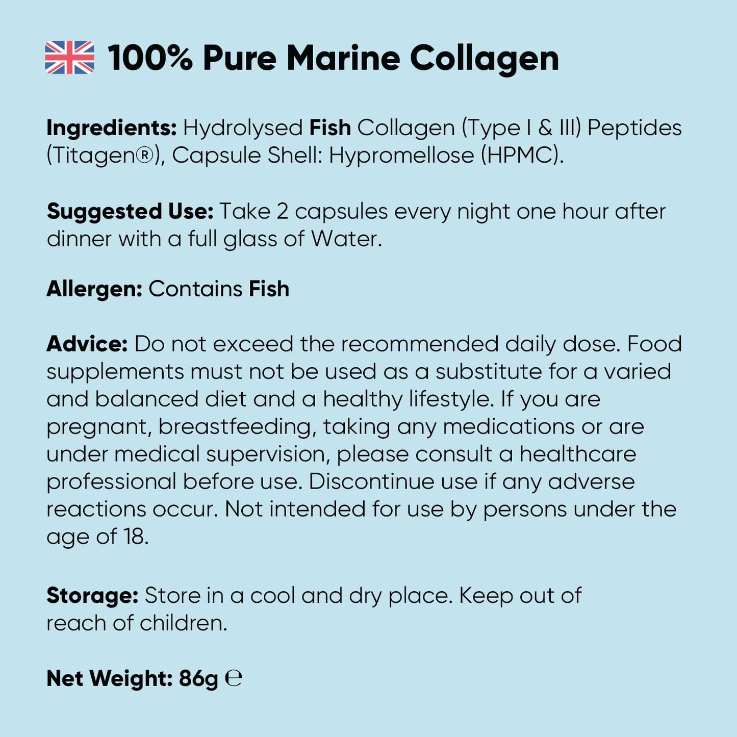 WeightWorld Pure Marine Collagen Supplements for Women & Men - 120 Capsules - 1200mg Per Serving - 2 Months Supply- Highly Bioavailable Type 1 & 3 Hydrolysed Fish Collagen Peptides