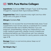 WeightWorld Pure Marine Collagen Supplements for Women & Men - 120 Capsules - 1200mg Per Serving - 2 Months Supply- Highly Bioavailable Type 1 & 3 Hydrolysed Fish Collagen Peptides