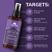 Ayumi Rosemary Hair Growth Oil | Anti- Hair Loss Treatment for Women & Men | Hair Oil Bottle with Coconut Oil | Amla Hair Oil for Dry Hair | Organic Castor Oil for Hair Care | 100 ml