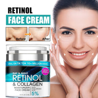 Trendyfave Retinol Cream for Face, Advanced Retinol Collagen Cream for Face with 5% Hyaluronic Acid, Anti-Aging Retinol Cream, Anti-Wrinkle, Reduce Fine Lines Lifting and Firming Cream, 24-Hour Face Care 55ml