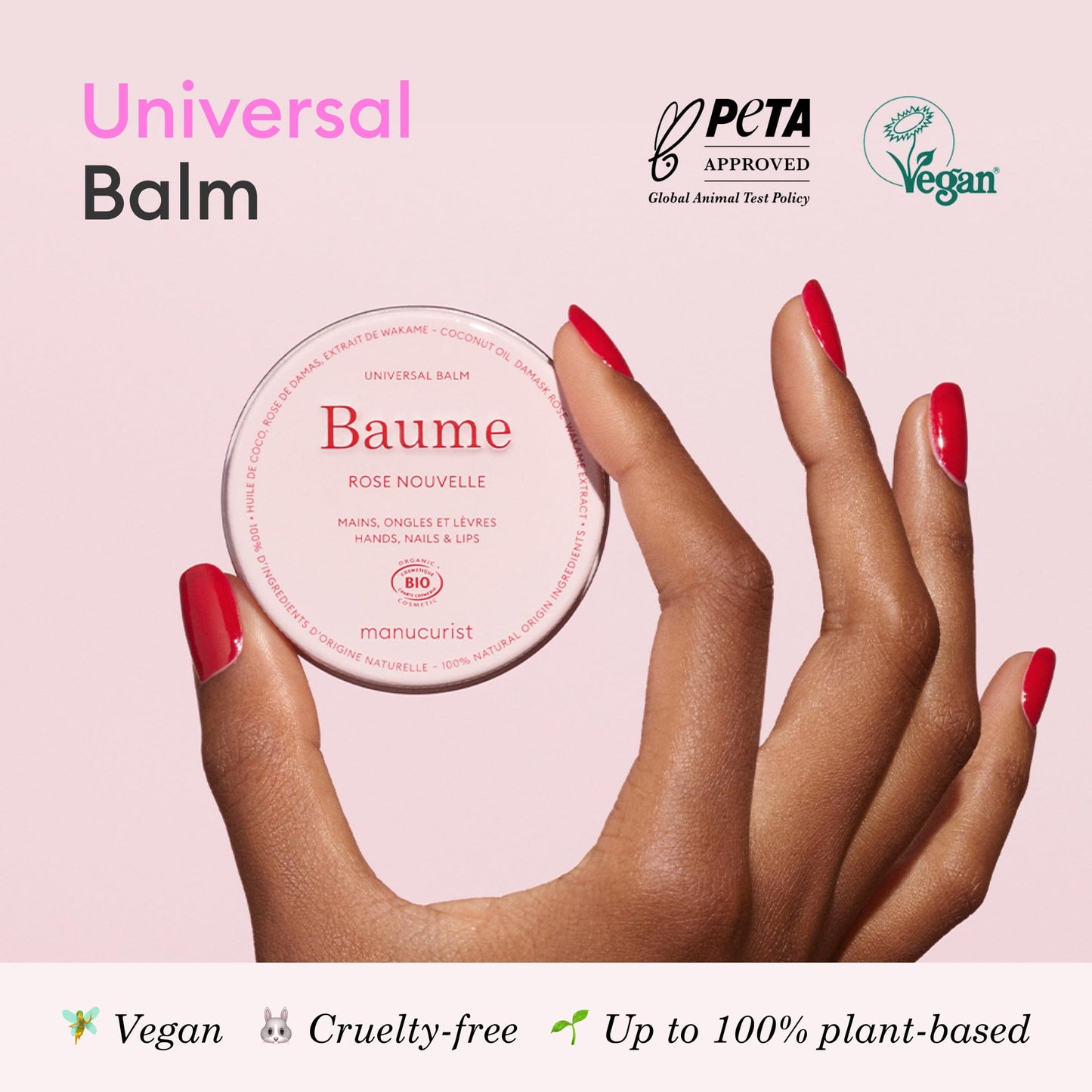 Manucurist MANUCURIST • Natural Nourishing Balm • Cosmos Organic • Multipurpose skincare • Hydrates Lips, Nails and Cuticles • Hand Cream • Made in France • 30g