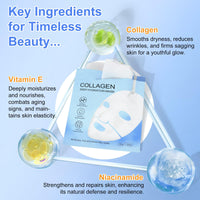 VCTSOF Bio Collagen Face Mask, Collagen Face Masks, Collagen Overnight Face Mask, Masks For Deep Repairing And Moisturizing Anti Wrinkles (6Pcs)
