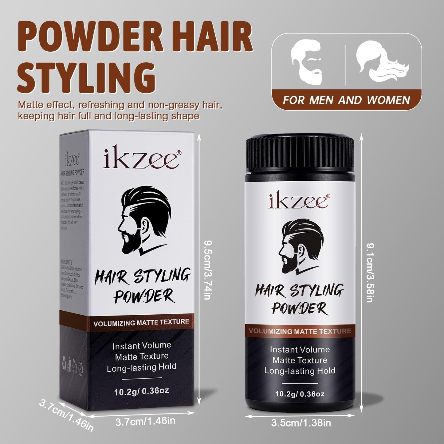 Samkeen Hair Texture Powder, 2 PCS Hair Styling Powder, Matte Hair Powder Men, Natural High Hold Hair Volume Powder，Long-Lasting Hold, Non-Greasy