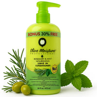 Olive Moisture Professional Leave-In Conditioner, Rosemary & Mint, 473 ml – Deep Hydration for Damaged Hair, Detangles & Softens, With Olive Oil & Shea, Lightweight No-Rinse Formula
