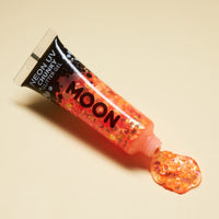 Moon Glow Neon UV Face & Body Chunky Glitter Gel - 12ml - Orange