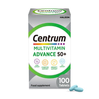 Centrum Advance 50+ Tablets Multivitamin & Mineral Supplements, with 24 essential nutrients, including vitamin D, C, Zinc, 100 ct (Product may vary).