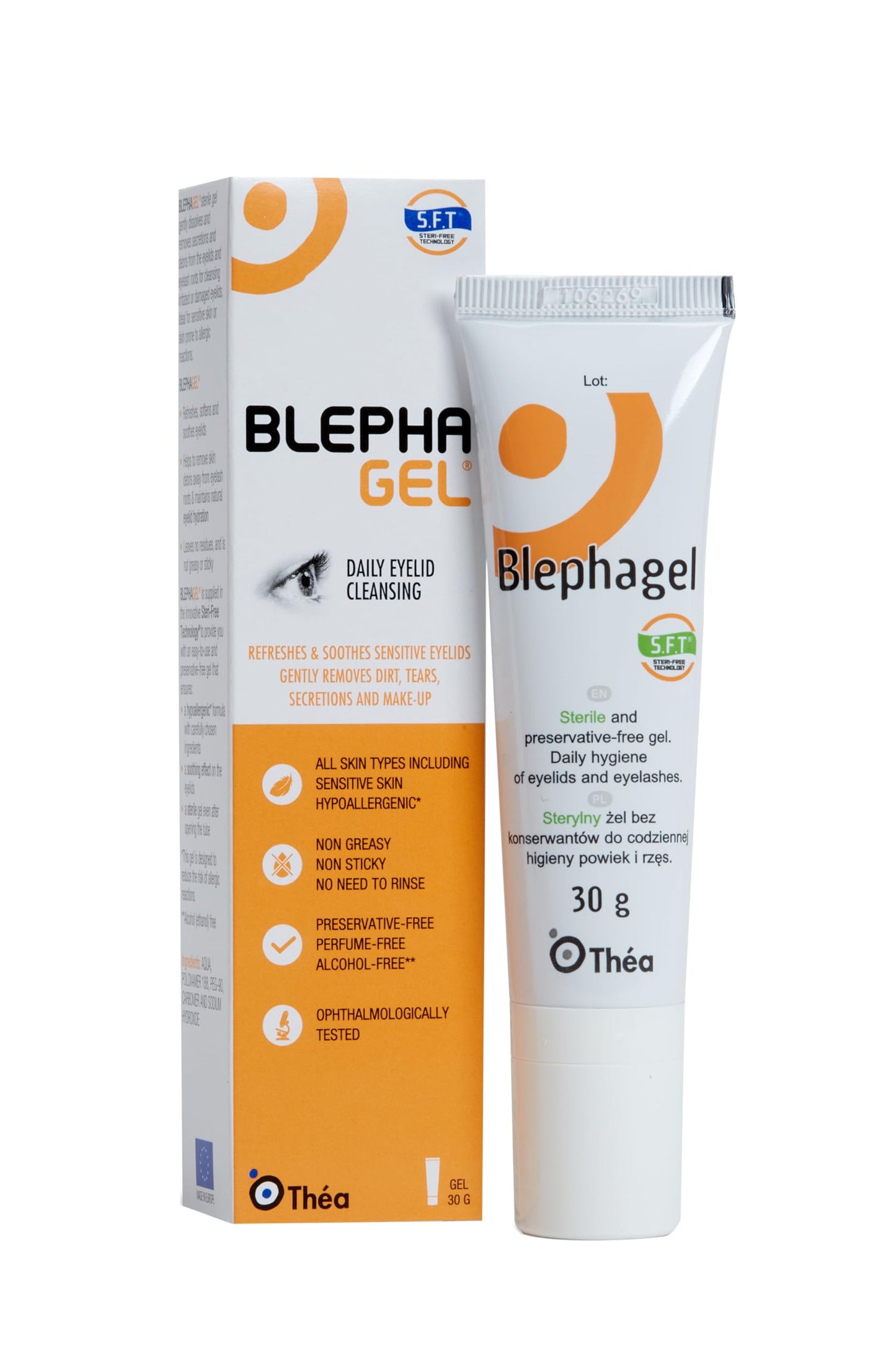 Blephagel Daily Eyelid Cleansing Gel | Gentle Cleanser to Refresh and Soothe Sensitive Eyelids | Preservative-Free and Hypoallergenic Formula | Pack of 3 x 30g Tube