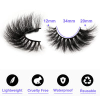 Kiromiro Lashes 20mm Fluffy False Eyelashes Thick Volume Dramatic Cat Eye Lashes 7 Pairs Long Strip Wispy Lashes Pack