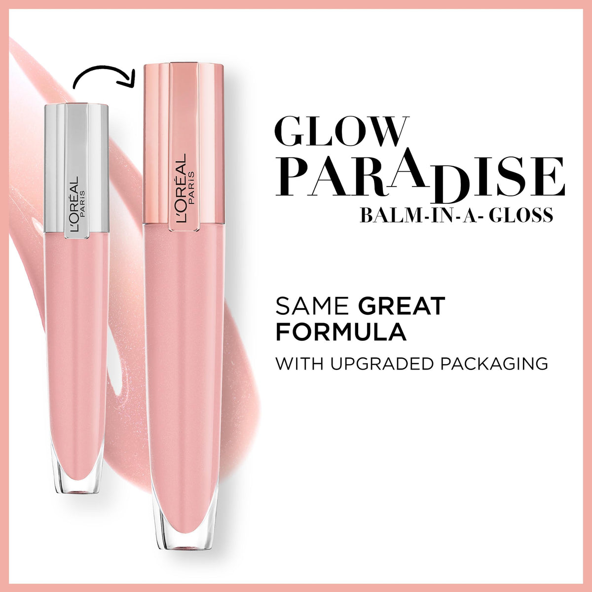 L'Oreal Paris Paradise Glow Balm-in-Gloss – Plumping Lip Gloss with Hyaluronic Acid & Collagen, Lightweight, non-sticky with intense hydration – Non-Sticky, Nourishing Formula, 402 I Soar