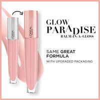 L'Oreal Paris Paradise Glow Balm-in-Gloss – Plumping Lip Gloss with Hyaluronic Acid & Collagen, Lightweight, non-sticky with intense hydration – Non-Sticky, Nourishing Formula, 402 I Soar