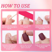 Ceboic 24 Pcs Square Short False Nails, French Tips Press on Nails Acrylic Full Cover Fake Nails, Glossy Removable Stick on Nail with Glue Sticker for Women and Girls (Nude Green Border)
