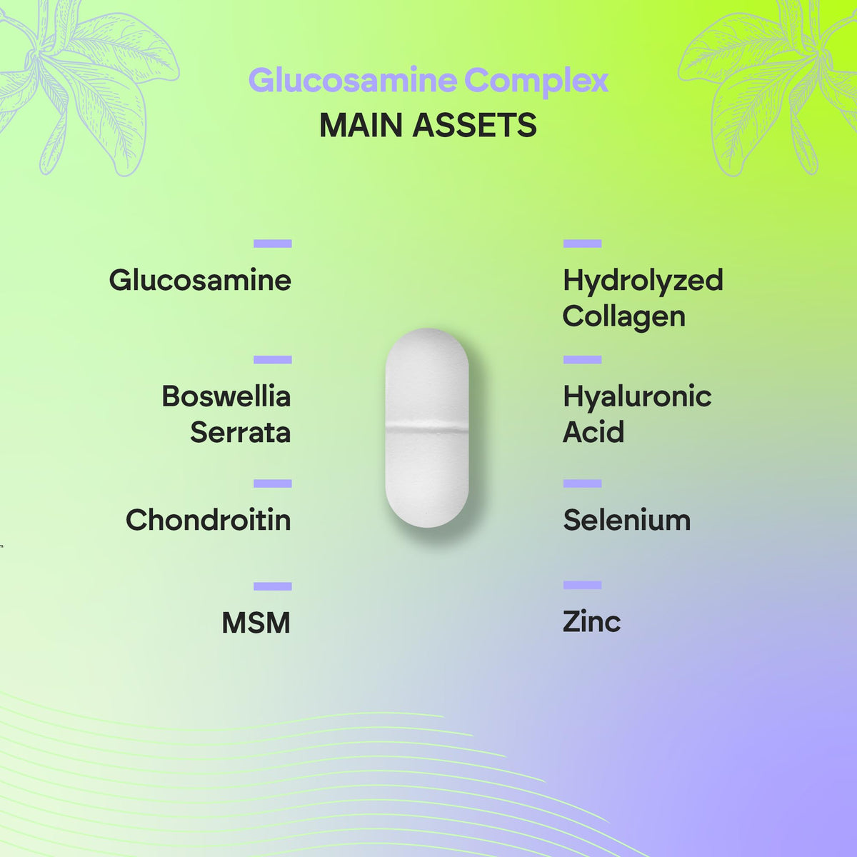 NUTRALIE Glucosamine and Chondroitin MSM, Collagen, Hyaluronic Acid, Boswellia, Selenium and Zinc - 120 Tablets Glucosamine Complex Nutralie