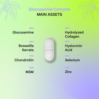 NUTRALIE Glucosamine and Chondroitin MSM, Collagen, Hyaluronic Acid, Boswellia, Selenium and Zinc - 120 Tablets Glucosamine Complex Nutralie
