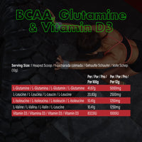 NXT Nutrition BCAA, Glutamine & Vitamin D | BCAAs Amino Acids with Vitamin D3 and L-Glutamine - for Recovery, Gut Health and Muscle Protein Synthesis | 360g - 30 Servings (Strawberry Lime)