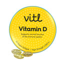 VITL Vitl Vitamin D3 | Supports the Immune System, Bones & Joints, Teeth, Muscles & Heart | High-Strength 1000 IU Formula | Easy-to-Swallow Softgels | Vegan Friendly | Pocket Tin (30)