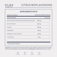 CLAV Citrus Bioflavonoids Complex with Diosmin Hesperidin and Naringin - Flavonoids Supplement Made from Bitter Orange and Grapefruit Extract - Circulation Booster - 60 Capsules - Made in Germany
