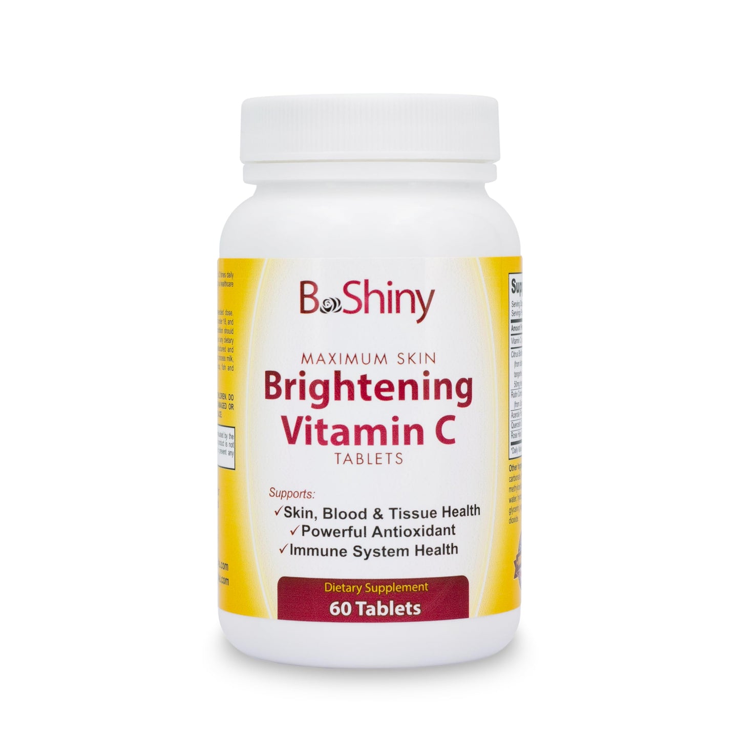 Vitamin C 1000mg Maximum Skin Brightening with Rose HIPS and Bioflavonoids Immune Support Supplement, Antioxidant Tablets Healthy Aging, Builds Energy and Overall Well-Being