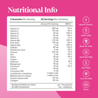 novomins Women’s Multivitamins Gummies & Minerals with Marine Collagen & Hyaluronic Acid – 23 Essential Vitamins, Minerals, Botanicals & Probiotic – Vitamin C, A, D, B, Biotin & Zinc – 60 Gummies - Novomins