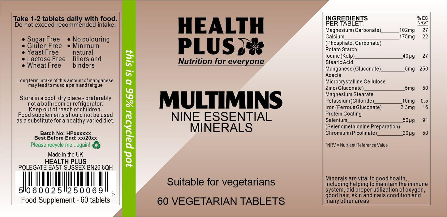 Health Plus Multimins Mineral Supplement - 60 Tablets