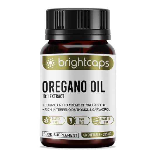 Wild Oregano Oil - Extract 10:1 Equivalent to 1500mg - High in Carvacrol & Thymol - 60 Softgels