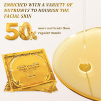 CGBOOM 5 x 24K Gold Bio Collagen Face Mask Crystal Gold Powder Gel Facial Masks Anti Ageing Hydrating Moisturizing Brightening Skincare for All Skin Types