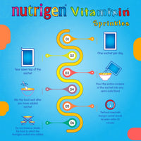 Nutrigen Vitamixin Sprinkles – multivitamin and Mineral Powder for Toddlers and Young Children. Encapsulated micronutrients to Improve Acceptance and Effectiveness in The Body, 30 sachets
