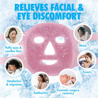 Perfect Remedy Ice Pack Cold Face Eye Masks Reduce Face Puff, Dark Circles, Reusable Cold Hot Gel Face Eye Mask (Pink)