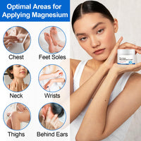 NBXINSLF Magnesium Cream, Moisturising Body Lotion with Almond Oil, Lavender and Vitamin E, Fast-Absorbing Formula for Daily Skin Care， 90G