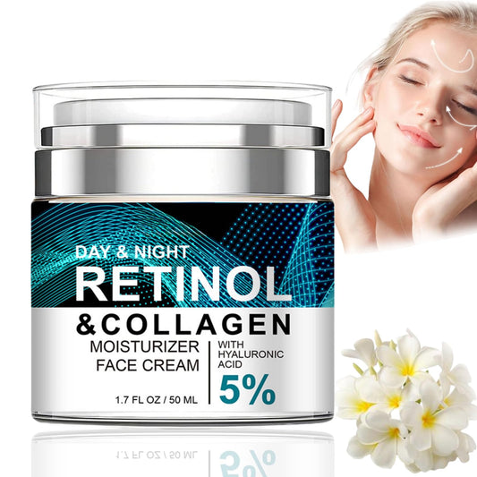 Oumun Retinol Collagen Cream for Face With 5% Hyaluronic Acid,Face Cream for Women,Retinol Face Cream With Collagen,Retinol Serum for Face,Anti-Aging Retinol Cream,Anti Wrinkle Face Cream,Night Moisturiser