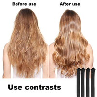 Solihigh 4PC Heatless Curls Set- Hair Rollers with Adjustable Square Scarf for Overnight Curls, No-Heat Curling Rods Safe for Long Hair (Black)