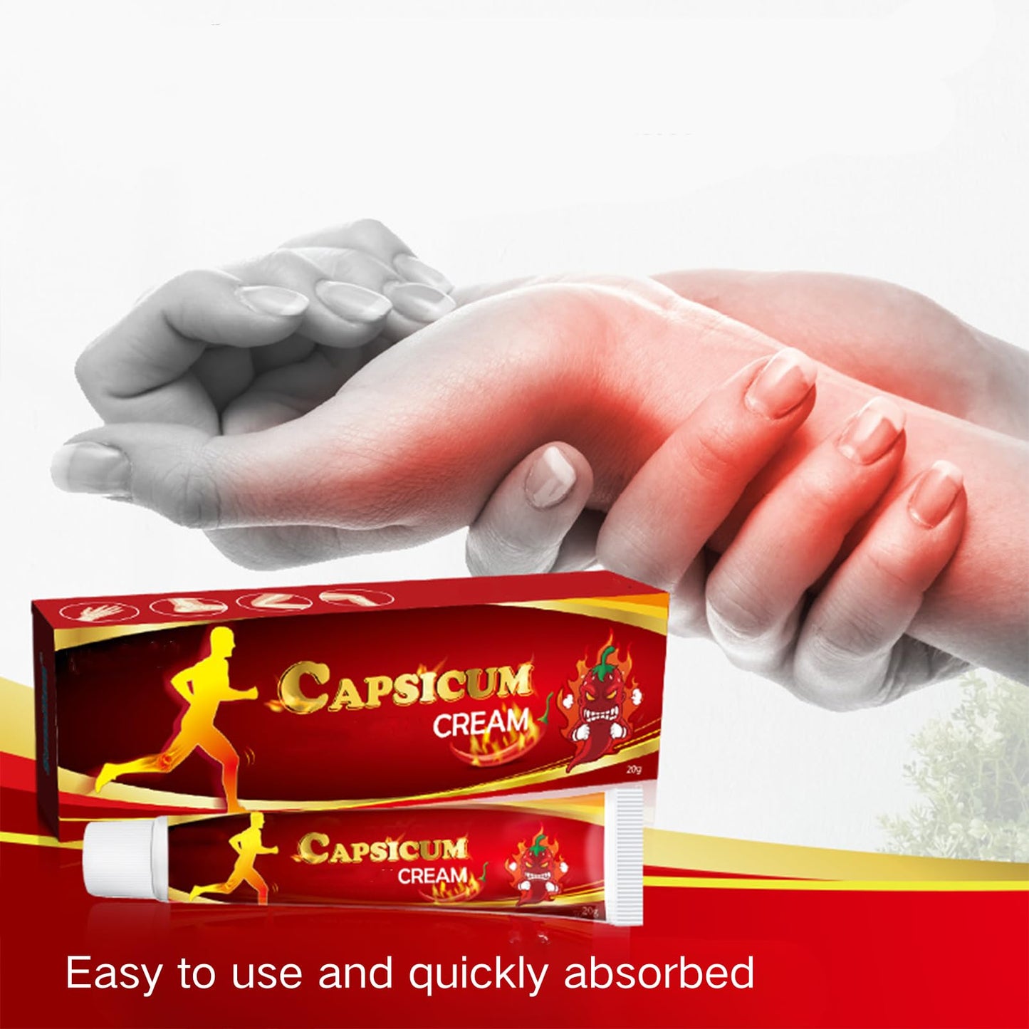 2pcs Chili Massage Gel - Chili Cream - Chili Massage Cream for Neck, Shoulder, Knee, Hand & Foot, Suitable for Multiple Skin Types