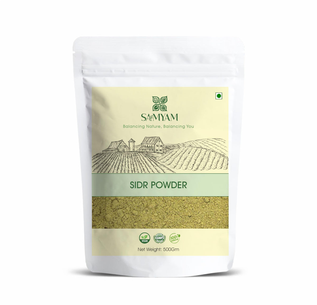SAMYAM Natural Sidr/Jujube Powder - 500g Pack | Natural Hair and Body Cleanser, Herbal Soap