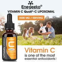 Enegeeko Liposomal Vitamin C Liquid 2000mg – High Absorption Vegan Formula for Immune & Antioxidant, Non-GMO, Gluten & Soy Free (60 ml (Pack of 2))