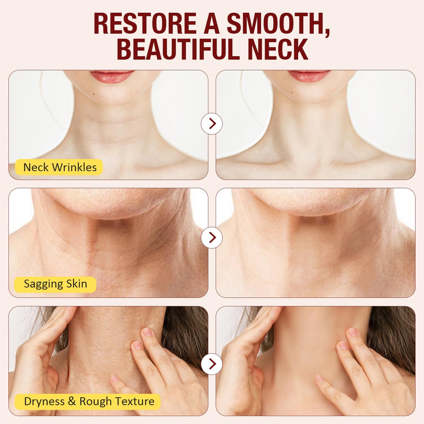 HXTMKT Neck Firming Cream, AH-8 Firming Neck Cream with Roller 120g, Tighten and Lift Neck Cream with Double Roller Massage, Reduces Wrinkles Fine Lines Double Chin, Moisturizes Skin