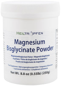 Magnesium glycinate as Magnesium bisglycinate | 0.55 lb – 250 g | Crystal Powder Soluble in Water | Heiltropfen®