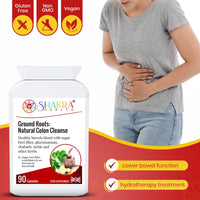 SH SHAKRA HEALTH Ground Roots: Natural Colon Cleanse. Strong Colonic Flush Herbal Blend for Deep Bowel, Gut Health, Intestinal Congestion, Constipation & Support | Shakra Health