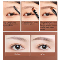 SinceReal 2 In1 Eyebrow-Powder Kit with Palette, Pencil, & Tint, Light Brown & Dark Brown Eyebrow-Powders for Dye & Contouring of Brows
