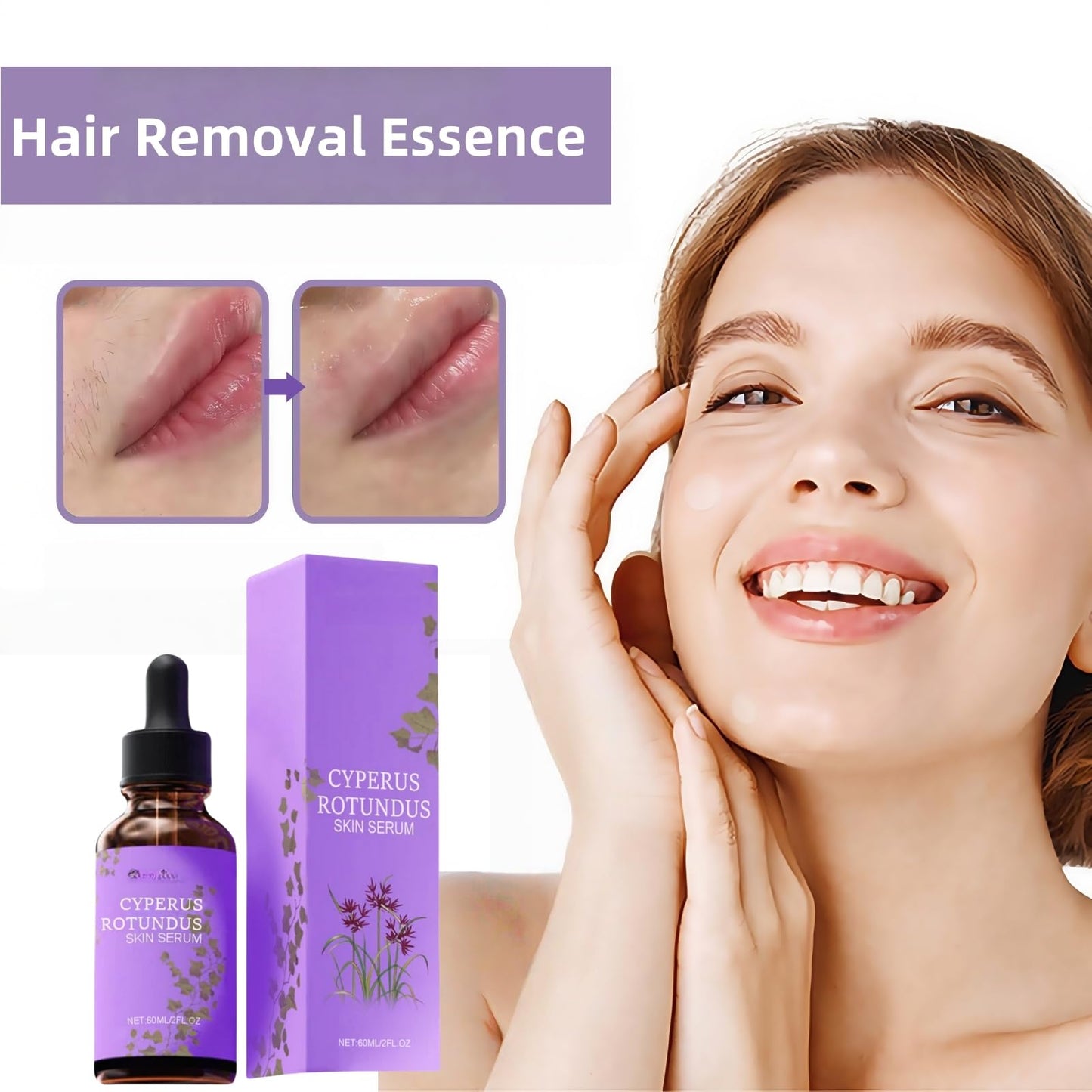 ShunJian Cyperus Rotundus Oil for Hair Removal,Organic Cyperus Rotundus Oil to Minimize Regrowth,Cyperus Rotundus Skin Serum,Ingrown Hair Treatment,Hair Growth Inhibitor,Daily Moisturizing & Soothing Care