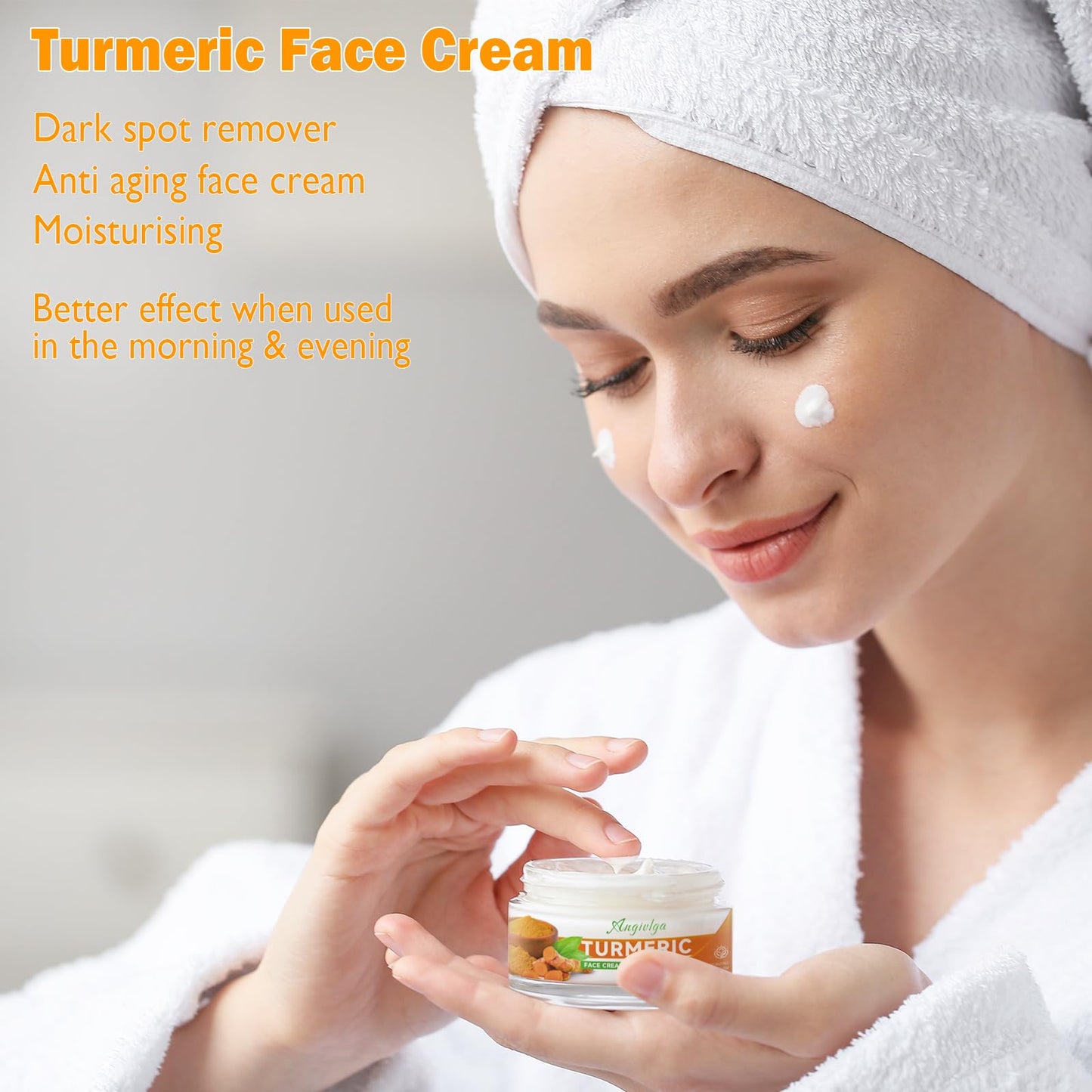 Angivlga Turmeric Face Cream,Anti Aging Cream For Improve Fine Wrinkles,Glowing Skin