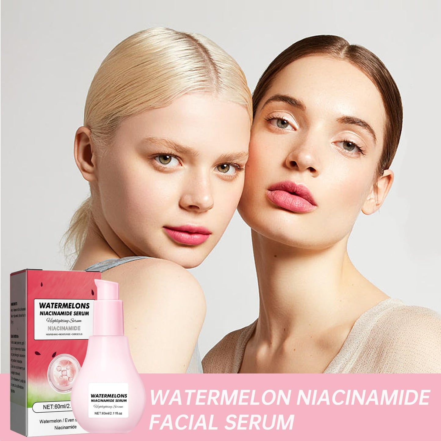 Leogony Watermelon Glow Toner, Niacinamide Dew Drops for Skincare, Pore Tight Serum to Deep Hydration Moisturizing