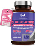 Natures Zest Glucosamine and Chondroitin High Strength -180 Caps- Joint Care Supplement for Men & Women | MSM Supplements with Vitamin C, Rosehip, Turmeric Curcumin & Marine Collagen - 4 Month Supply