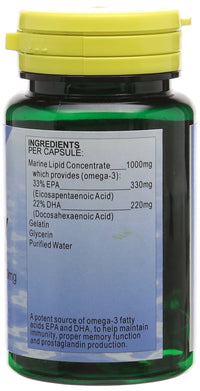 Health Plus High Potency Omega-3 EPA 1000mg (33:22) Fish Oil Supplement - 30 Capsules