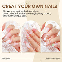 SUPWEE Solid Builder Gel Set for Nails, 2PCS Clear 3D Sculpture Gel Non-Stick Hand Nail Extension for Carving Strengthen Hard Soak Off Salon Home DIY