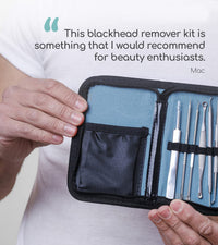 Medi Grade Blackhead Remover Tools - Effective Spot Treatment Popping Kit for Acne Prone Skin - 7 Skincare Tools with 50 Sheets of Oil Absorbing Blotting Paper, Pimple Popper Spot Treatment Kit