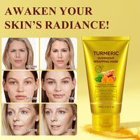 chenyayun Turmeric Vitamin C Collagen Overnight Wrapping Peel Off Mask with Retinol for A Clear, Dewy, Radiant Complexion Against Roughed & Stressed & Saggy Skin, Anti-Aging/Wrinkles/Fine Lines, 2.53 Oz/75 ML