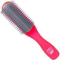KENT Kent AirHedz Glo Half Round Hair Brush Raspberry - Detangling Hairbrush for Medium to Long Thick Hair, Cushioned Non-Scratch Quill Brush