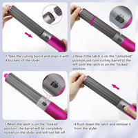 Chuancheng 40mm/1.6inch Long Curling Barrels Attachments for Dyson Airwrap HS01 HS05 HS08 Styler, Hair Curl Barrels Replacement Parts, Rose Red
