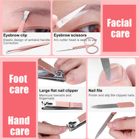 Aceoce Manicure Set Men Travel Nail Clipper Kit - Mini Luxury Manicure 4 in 2 Manicure & 1 Nose Hair Scissors Stainless Steel Professional Pedicure Set Travel Nail Grooming Kit Gift for Men Lovers Parents