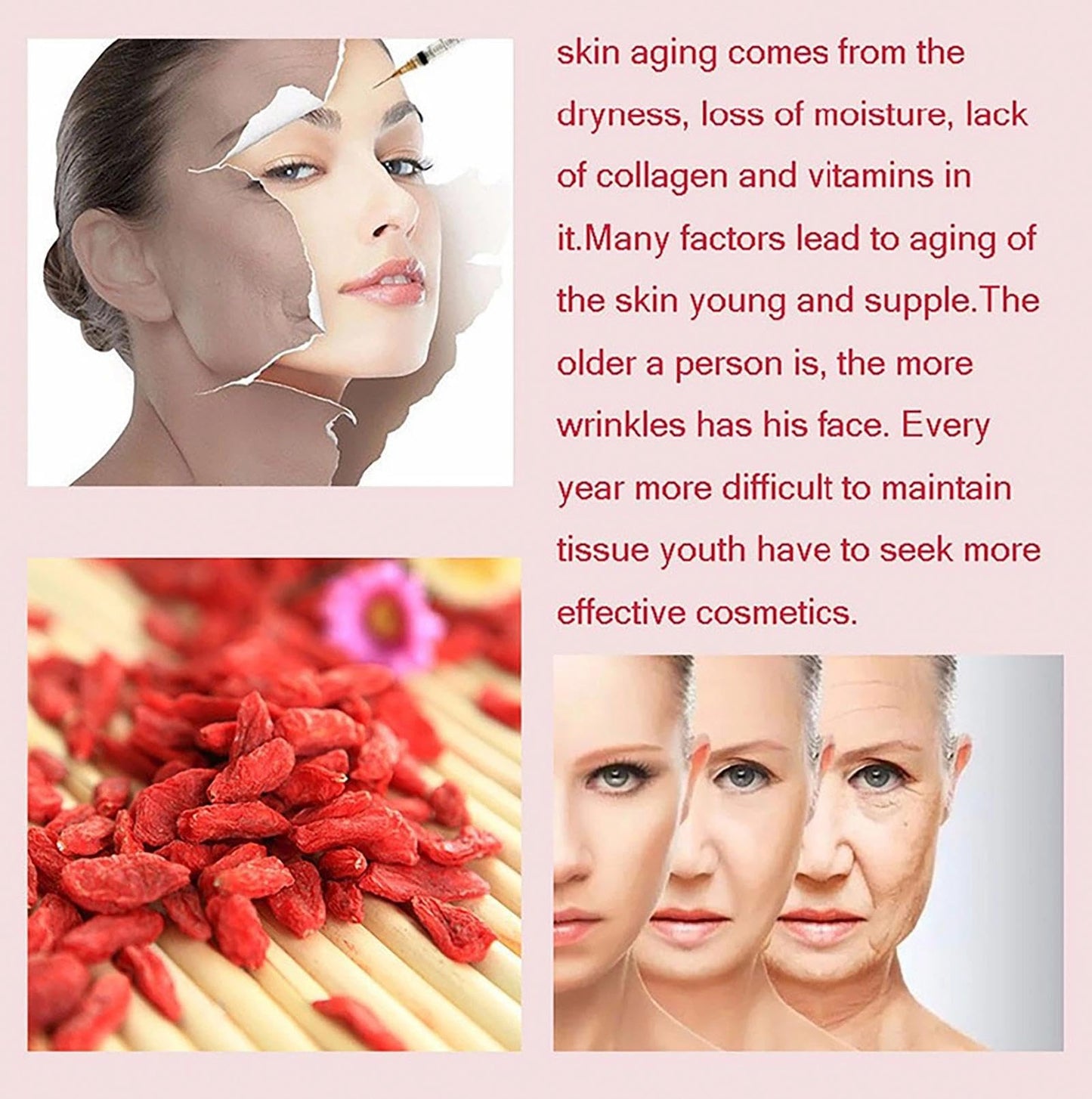 NatrLuxe 100g Berry Face Cream,Go-Ji Berry Facial Cream, Face Moisturizer For Women, Reduce The Appearance Of Fine Lines And Wrinkles, Improving Elasticity And Firmness